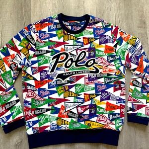 Polo medium mens crewneck sweatshirt multi color